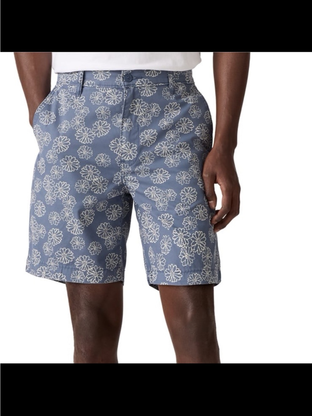 NWT Levi’s men’s relaxed fit 8” XX chino shorts floral vintage indigo size 32